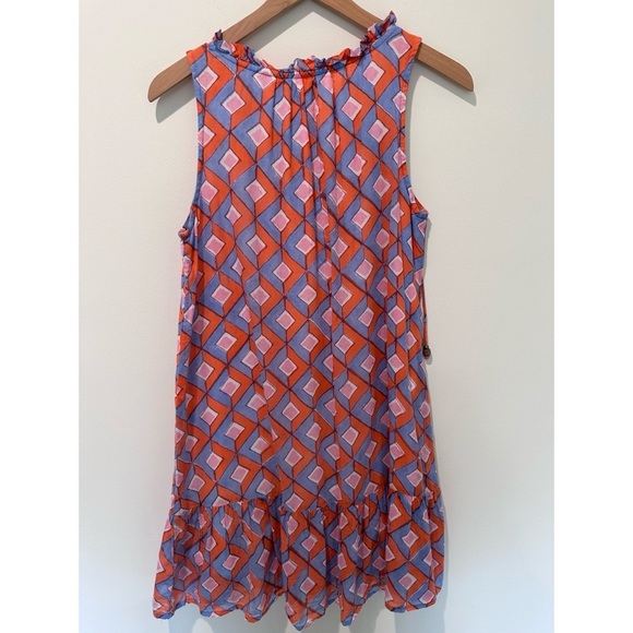 Oliphant Orange Pink Blue Diamond Sleeveless Ruffle Hem
Dress Size M - Picture 5 of 10